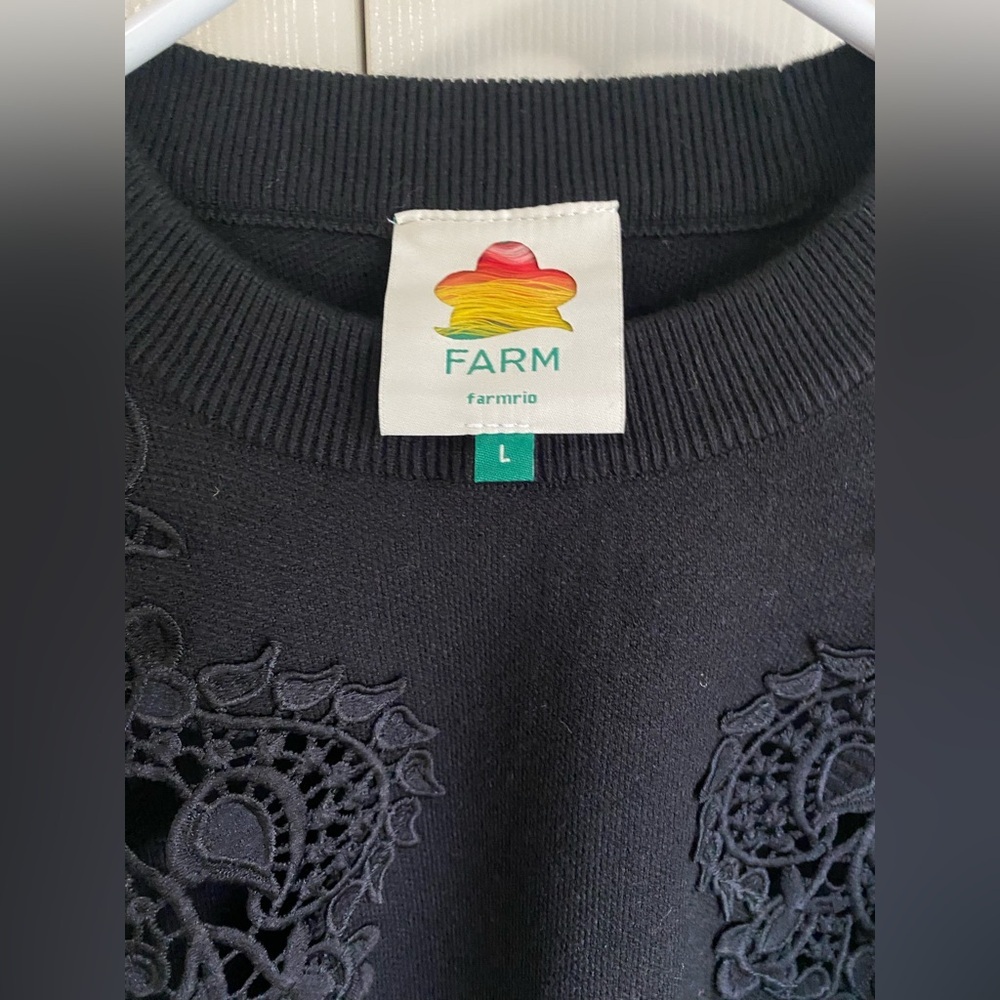 New Farm Rio embroidered details jumper Black Lace Cutout - Picture 8 of 12
